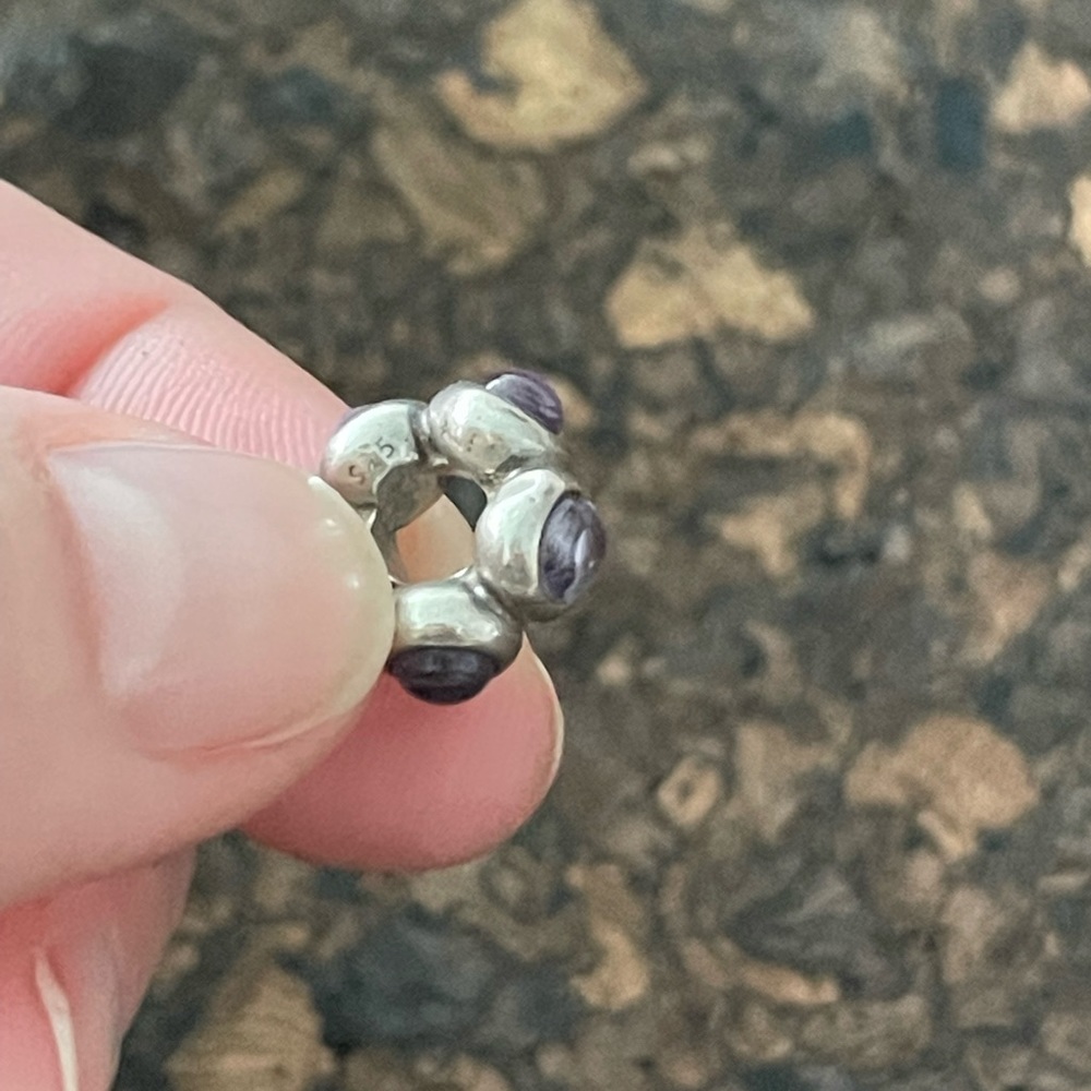 Pandora Sterling Silver Amethyst Cabochon Charm 790538AM